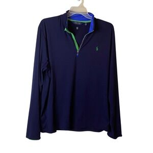 Polo Ralph Lauren Golf Mens XL Navy Blue 1/4 Quarter Zip Pullover Shirt Jacket